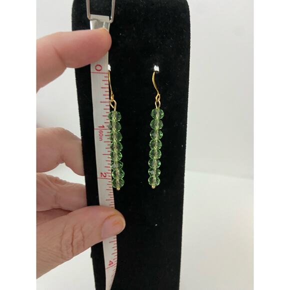 green bead earrings - Picture 3 of 4